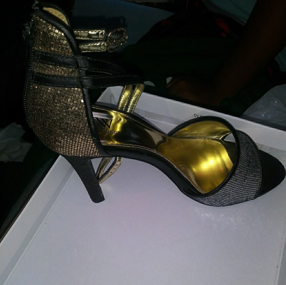Black and sliver heels